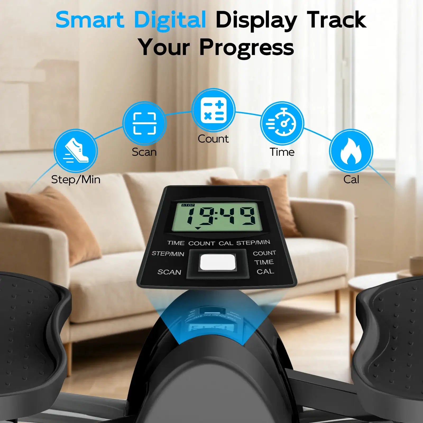 Swing Stepper Machine Intelligent Non-Slip For Exercise Twist Stair Stepper Trainer Full Body Workout 220 lbs with Digital Display Resistance Bands & Floor Mat for Men & Women Fat Burning & Body Shaping