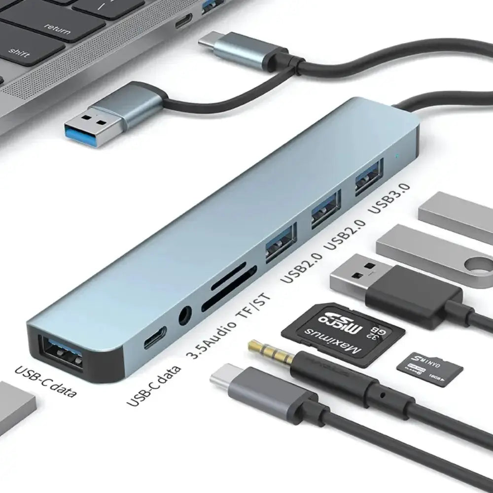 USB C Hub USB Splitter 8 Inch USB Extender With 4 Ports