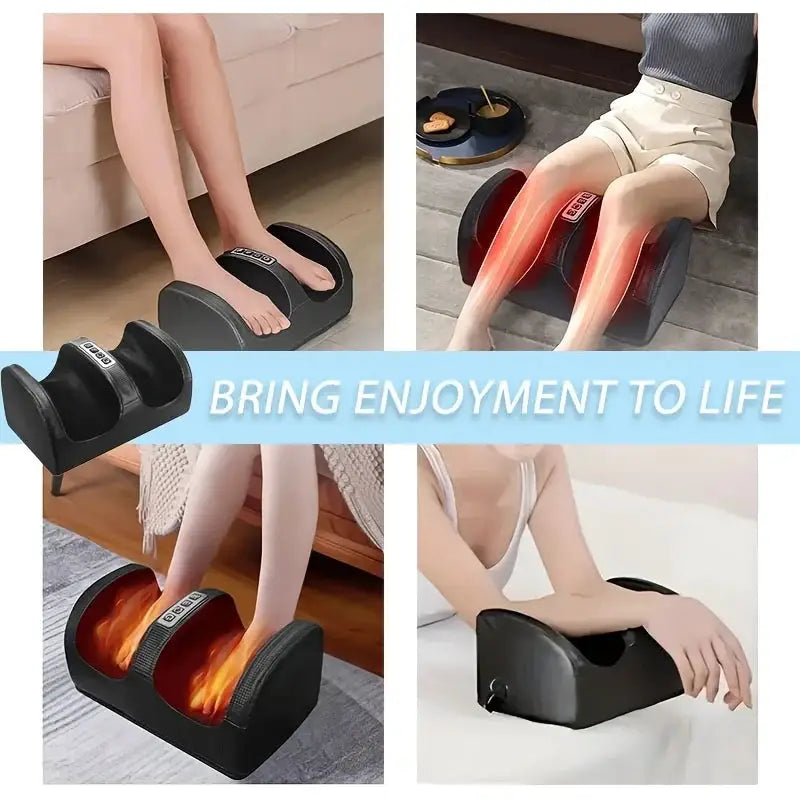 Heating and Kneading Foot Massager, Dual-Direction Kneading with 20 Massage Heads, Foot and Leg Massager, Constant Temperature Heating, Smart Timer, Plug and Play, Thanksgiving and Christmas Gift