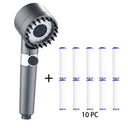 3 Modes High Pressure Shower Head with Filter for Home Spa