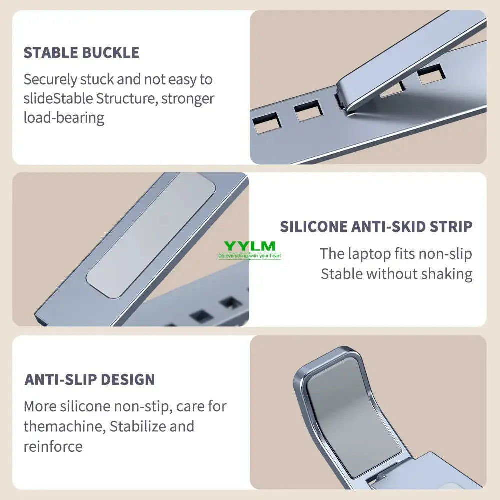 YYLM N8 Laptop Stand Aluminum for Macbook Adjustable Portable More Stabe Laptop Stand Cooling Stand Foldable Notebook Holder