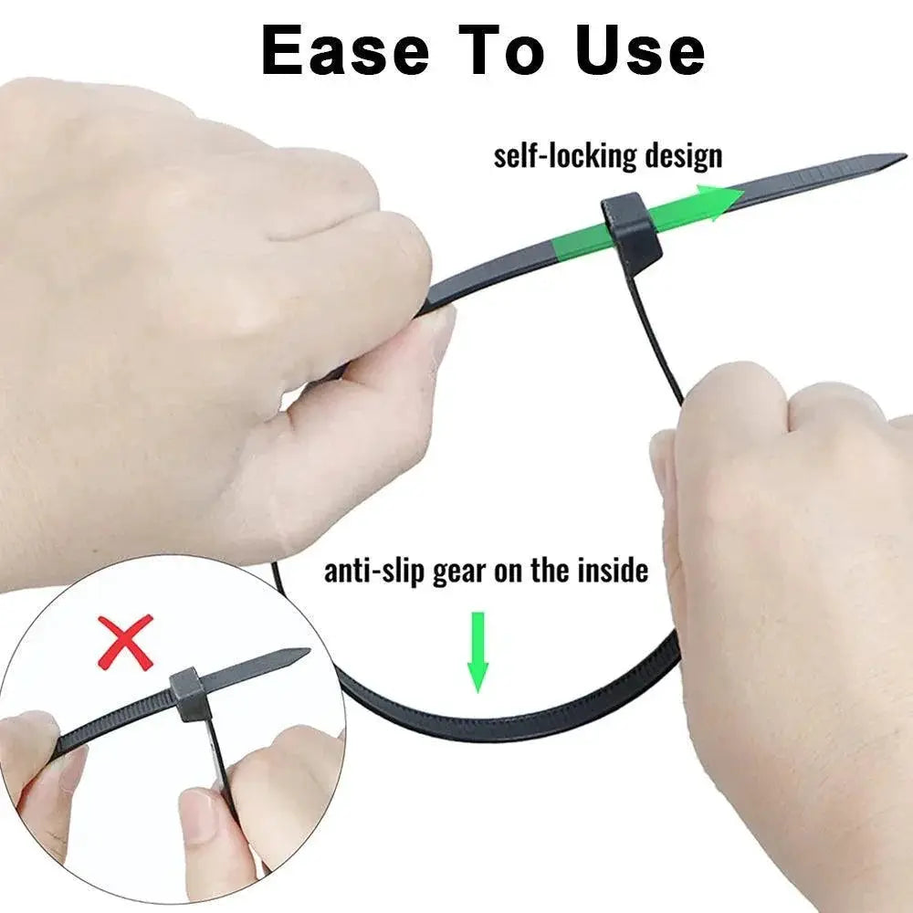 Nylon Cable Ties Cord Organization Kit For Home Office