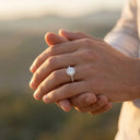 Round Moissanite Ring in Sterling Silver Classic