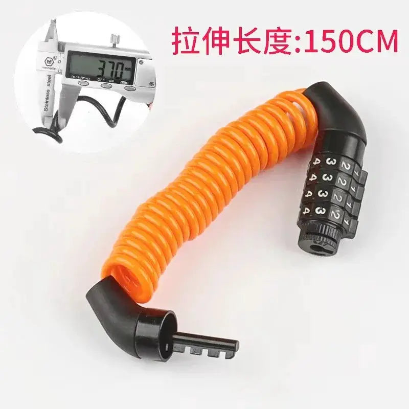 Portable Four Digit Bicycle Lock With Durable Steel Cable
