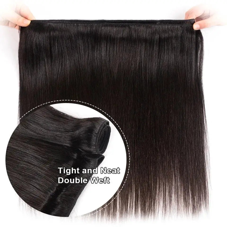 Premium Brazilian Straight Human Hair Bundle Lace Frontal