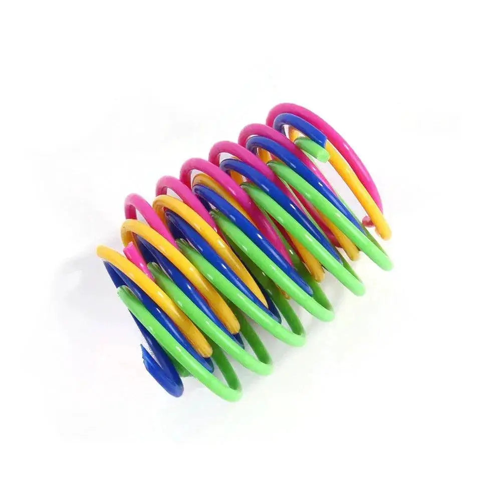 Kitten Cat Spring Toys Durable Colorful Coil Spiral Playtime