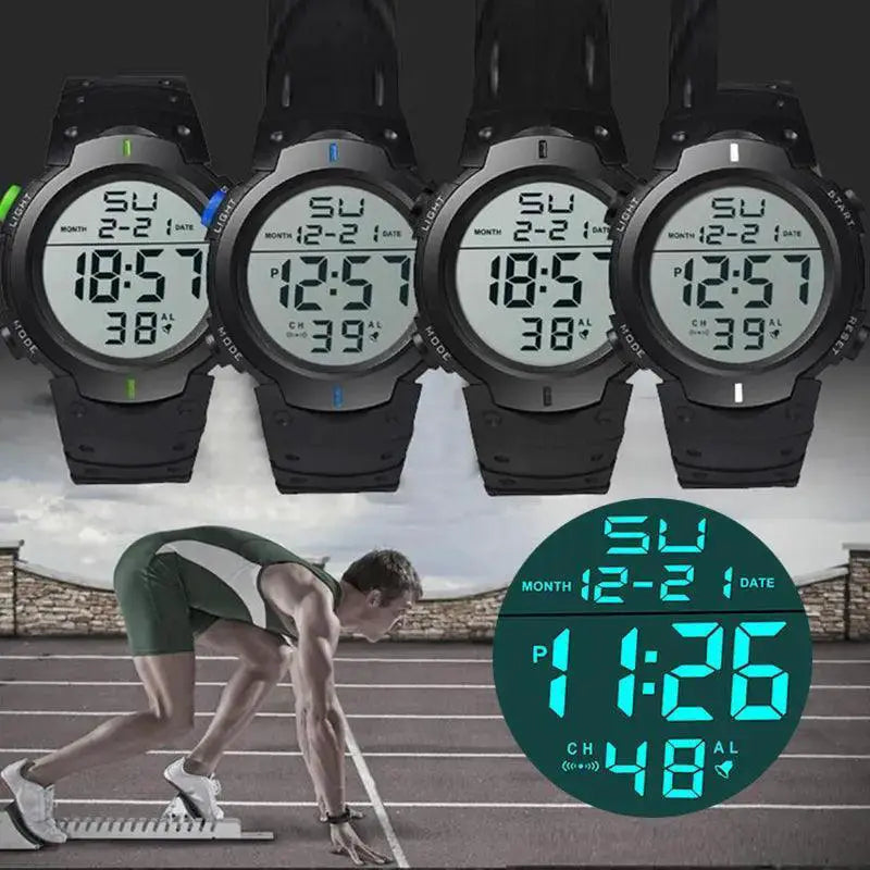LED Sports Watch Waterproof Digital Clock With Alarm