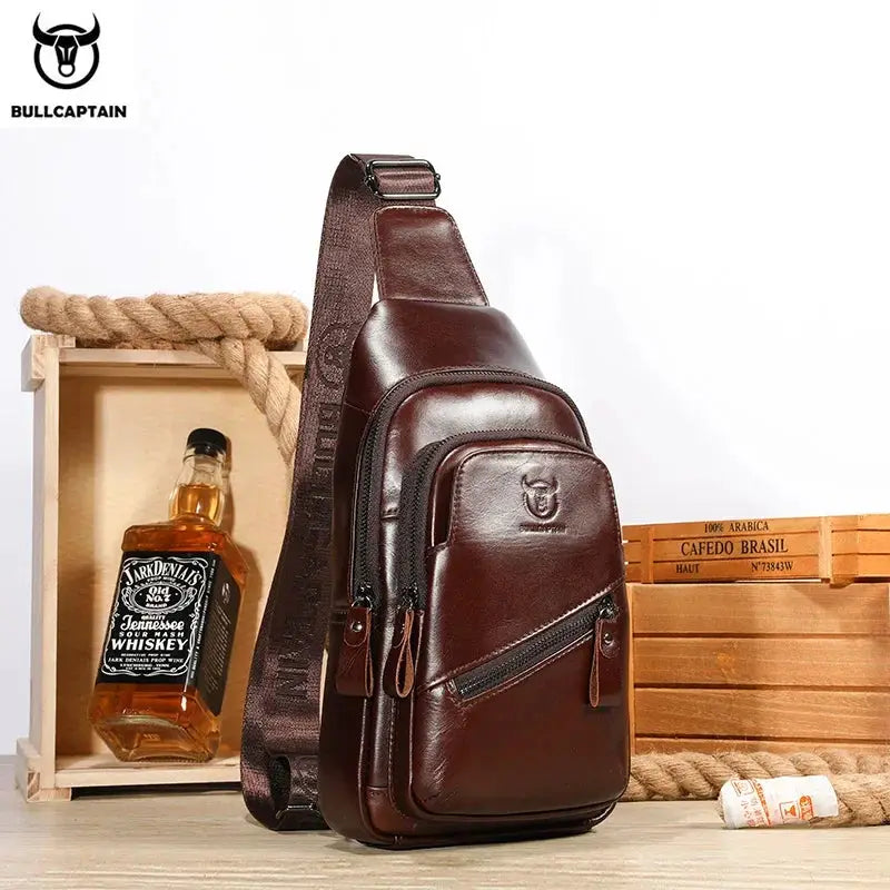 Bull Captain 2023 Leather Chest Bag Large Capacity XB 127