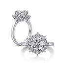 Moissanite Ring in Sterling Silver Certified