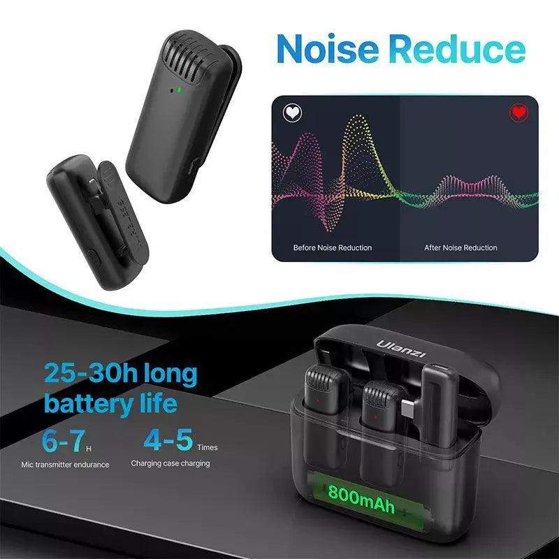 Ulanzi J12 Wireless Lavalier Microphone Pro Audio Kit