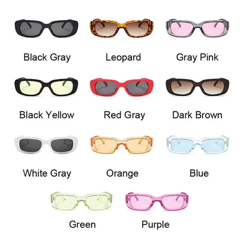 Luxury Vintage Black Square Sunglasses Gradient Mirror