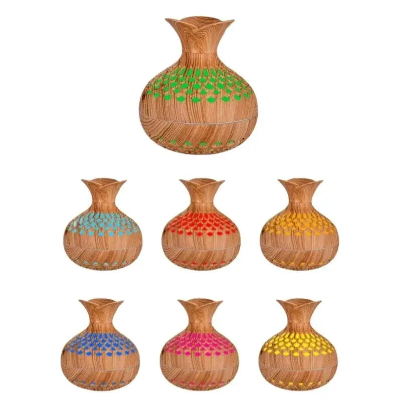 Wood Grain USB Aroma Diffuser Humidifier 300ml With LED