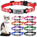 Adjustable Personalized Nylon Cat Collar with Bell and Tag