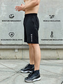 SONECHOKI Running Shorts Men Striped Printing Loose Fit Style