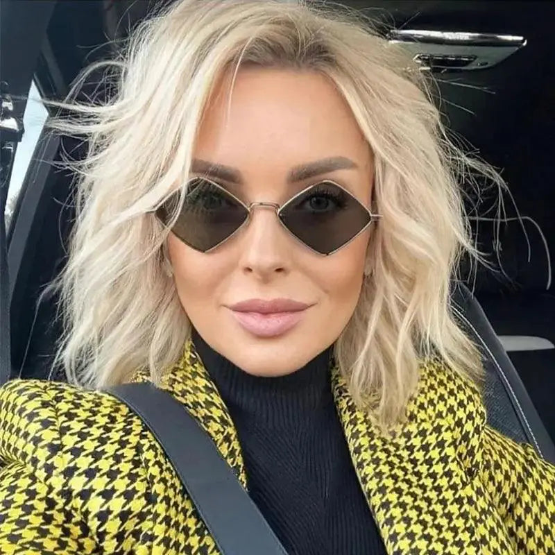 Retro Polygonal Sunglasses for Women UV400 Protection