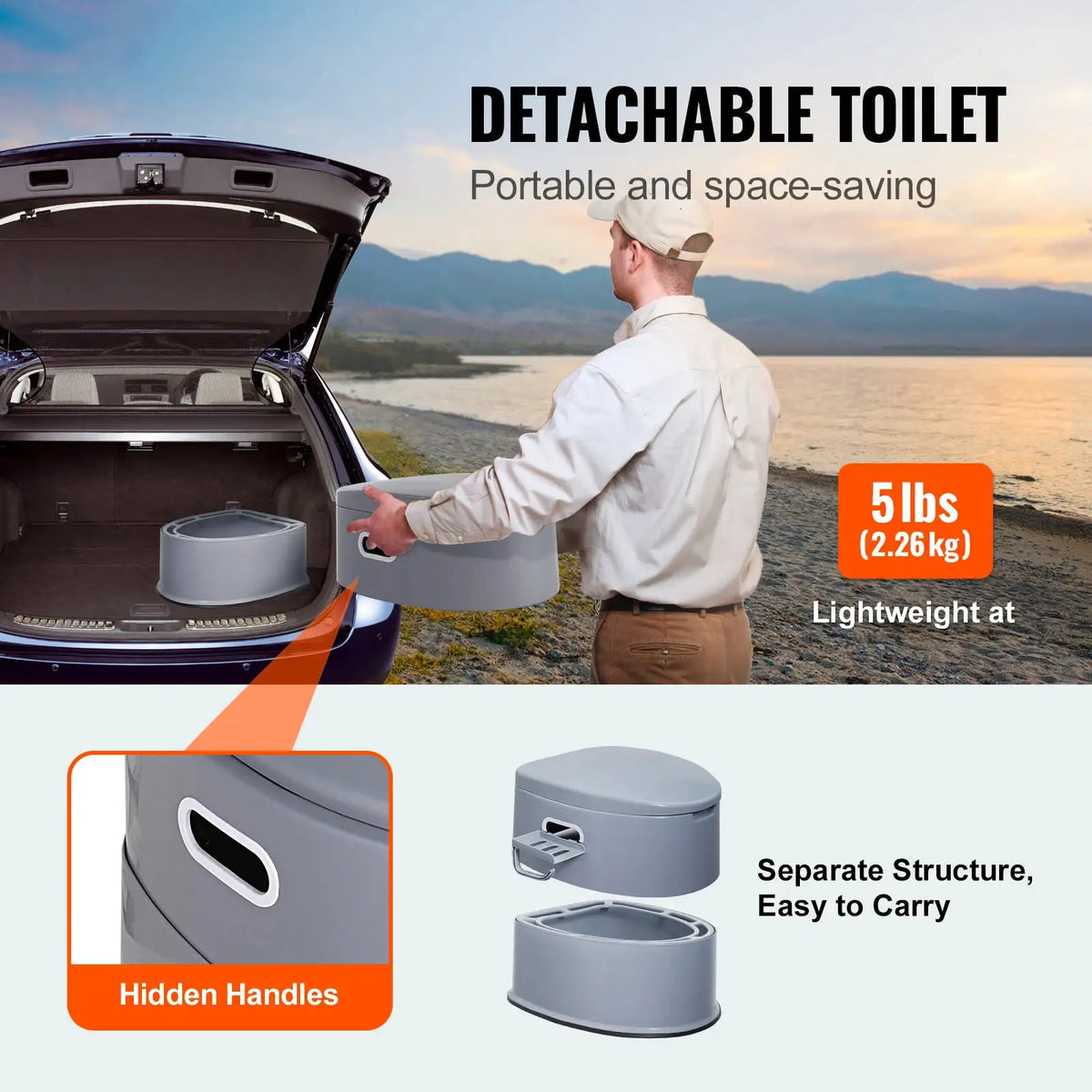 Portable Camping Toilet Gravity Flush — product image 2