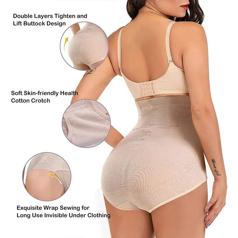 GUUDIA Seamless Tummy Control Shapewear Panties With Hooks