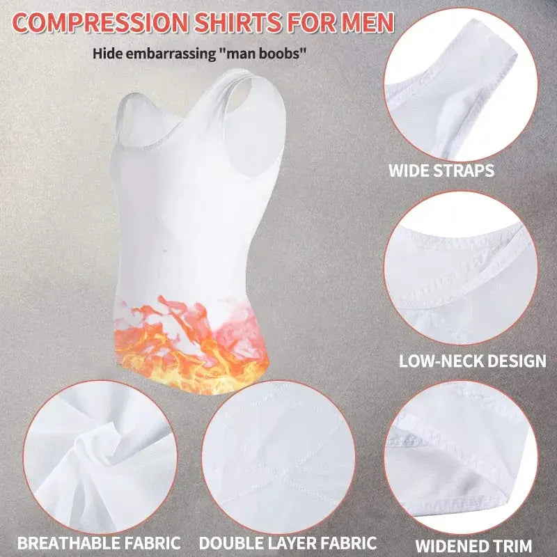Men's Compression Shapewear Vest Conceal Gynecomastia