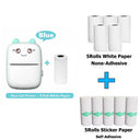 HD Mini Portable Thermal Printer Bluetooth For iOS Android 57mm Label Cute Cat