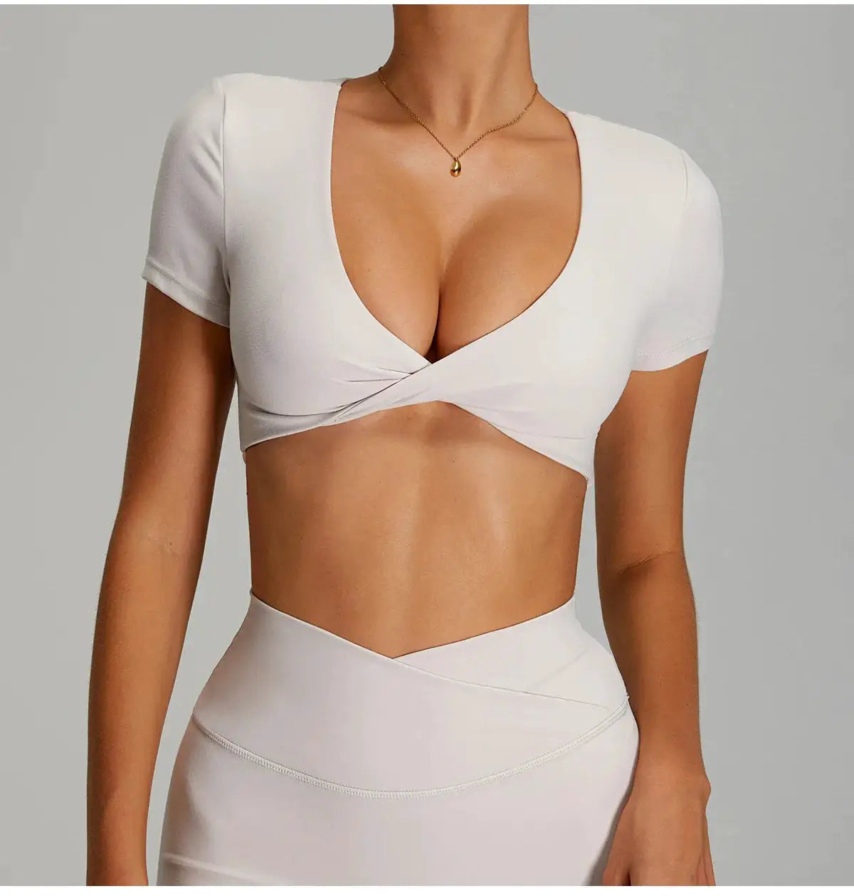 Sexy Sports Shirts Breathable Short Sleeves Workout Tops Fitness Female Backless Yoga Clothing Sport Crop Tops Women Gym Top