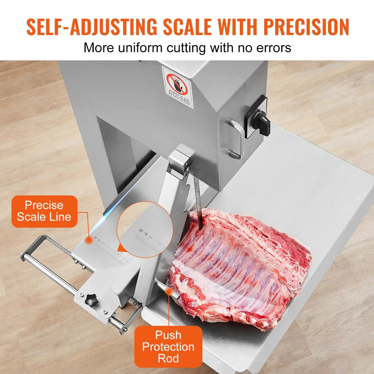 SucceBuy Commercial Electric Meat Bandsaw Stainless Steel Vertical — product view 4