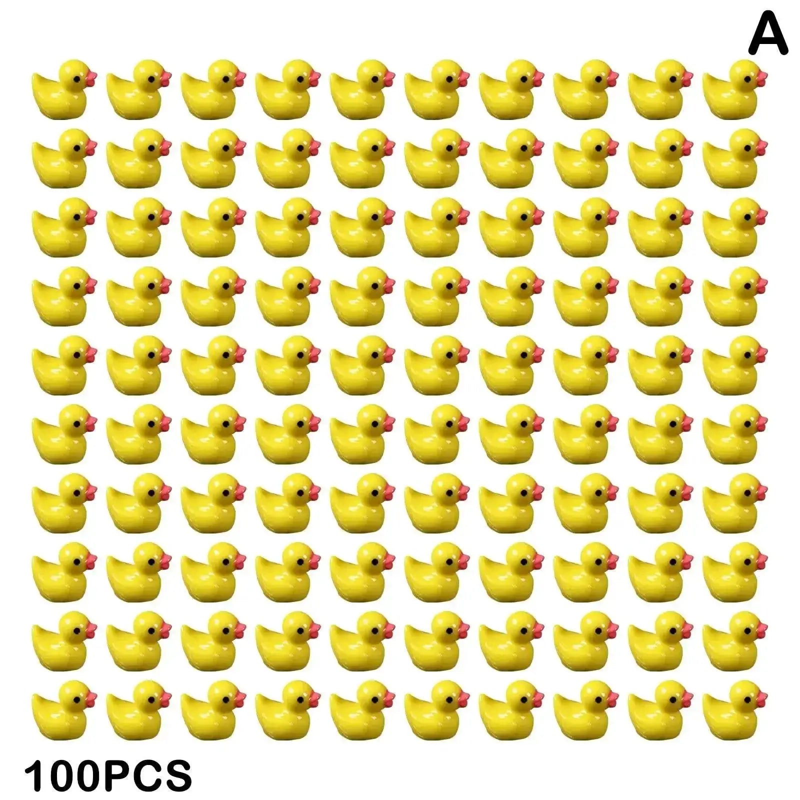 Yellow Duck Miniature Resin Ornaments for Crafts and Gardens