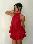Womens Backless Halter Dress for Parties