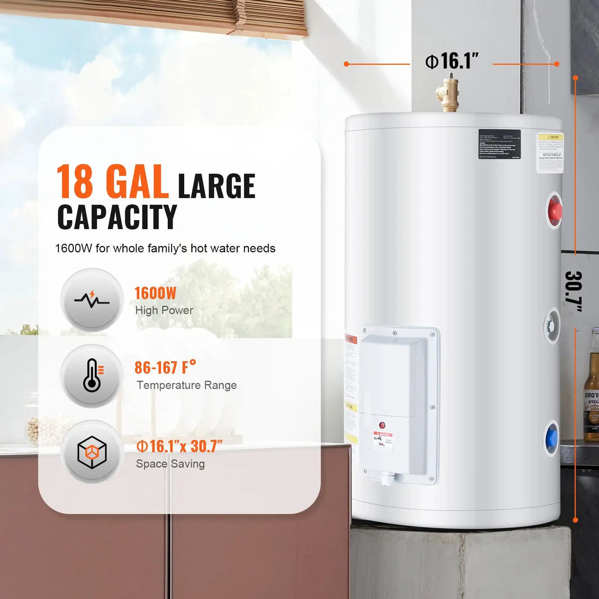 SucceBuy Electric Water Heater Tank Instant Hot Water Heater — product view 6