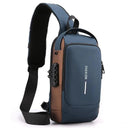 Men's USB Shoulder Bag Stylish Anti-theft Travel Organizer
