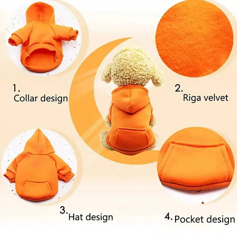 Hooded Pet Sweatshirt Warm Winter Hoodie For Pets Everyday