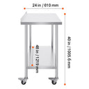 SucceBuy Stainless Steel Work Table Commercial Food Prep