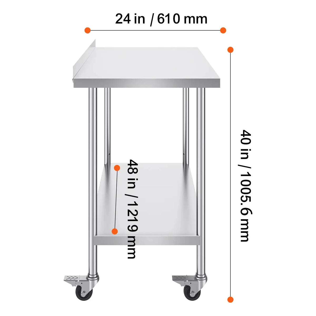 SucceBuy Stainless Steel Work Table Commercial Food Prep — product view 9