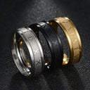 Stainless Steel Punk Roman Numeral Unisex Ring