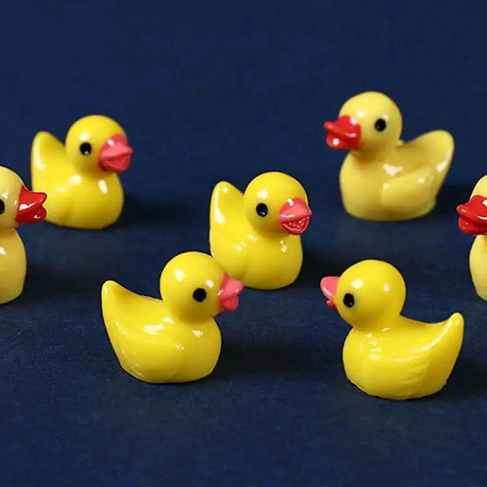 Yellow Duck Miniature Resin Ornaments for Crafts and Gardens