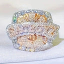 Gold Rose Gold Letter Cuban Ring