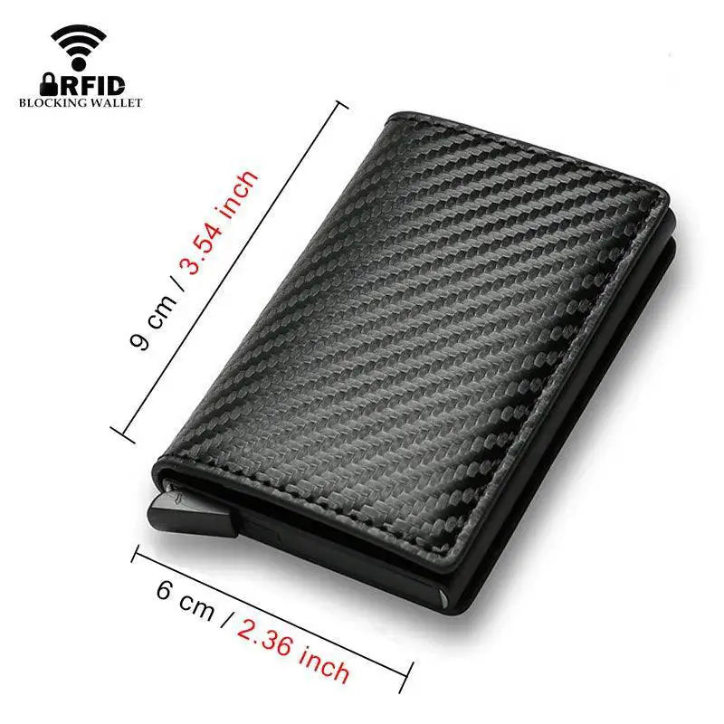Carbon Fiber Slim Aluminum Men Wallet RFID Card Holder 2023