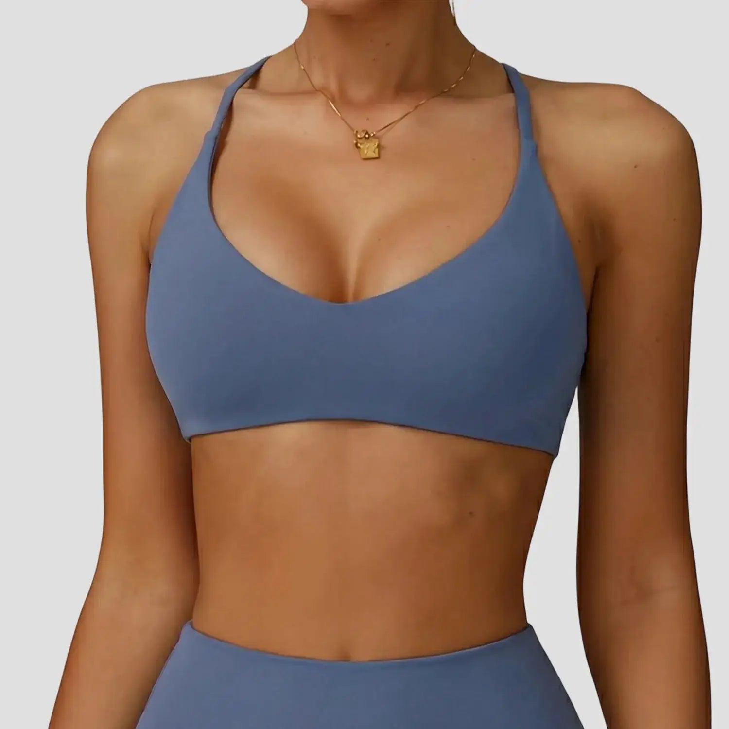 Sports Bra High Support Women Gym Underwear Push-up Back Cross Yoga Crop Top Running Workout Fitness Pilates Solid Color