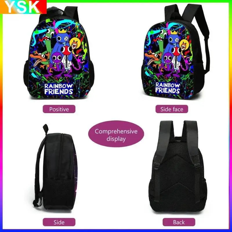 MINISO Rainbow Friends Backpack for Kids Cartoon School Bag