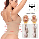 Deep V Neck Shapewear Bodysuit with Built-In Bra Slimming Thong Body Shaper