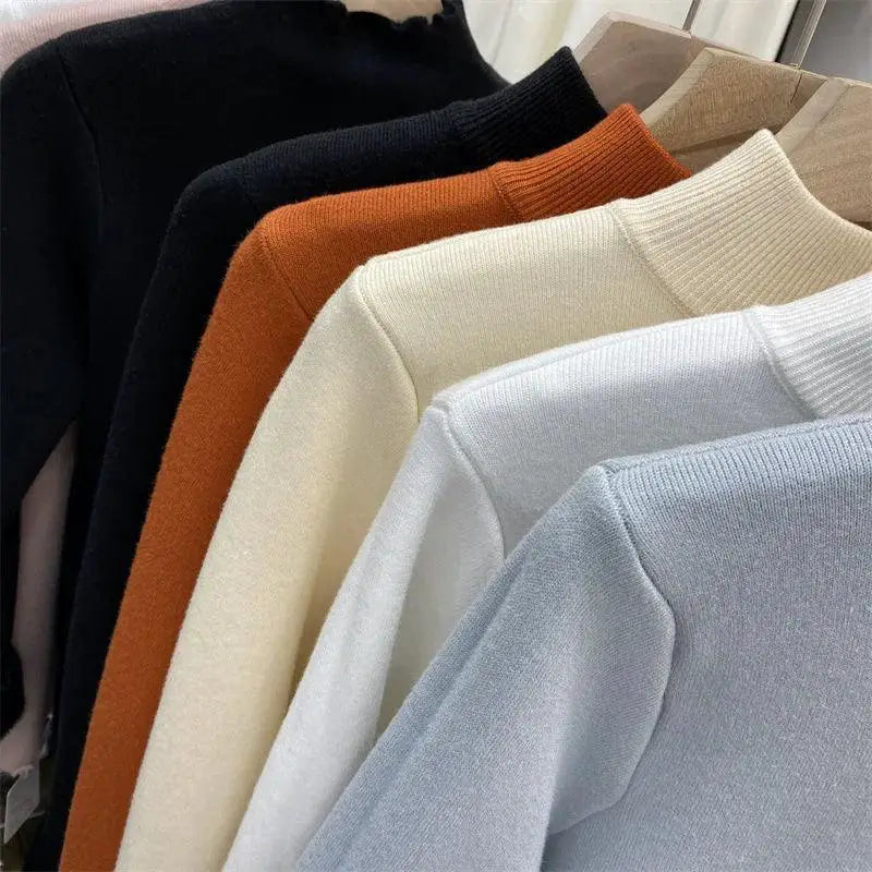 Korean Winter Turtleneck Pullover Cozy Fleece Chic Fashion
