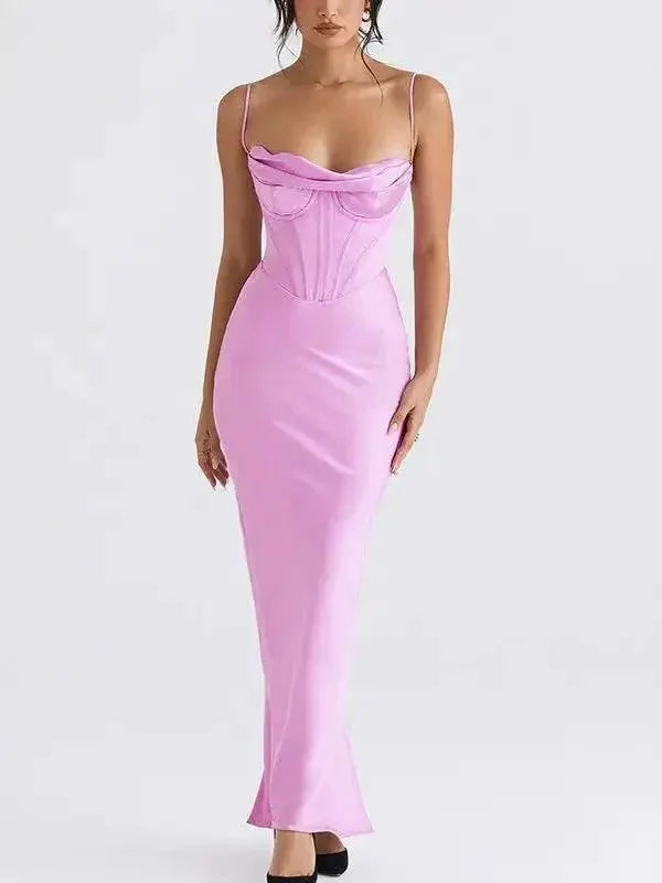Elegant Satin Maxi Dress for Chic Events — product view 12