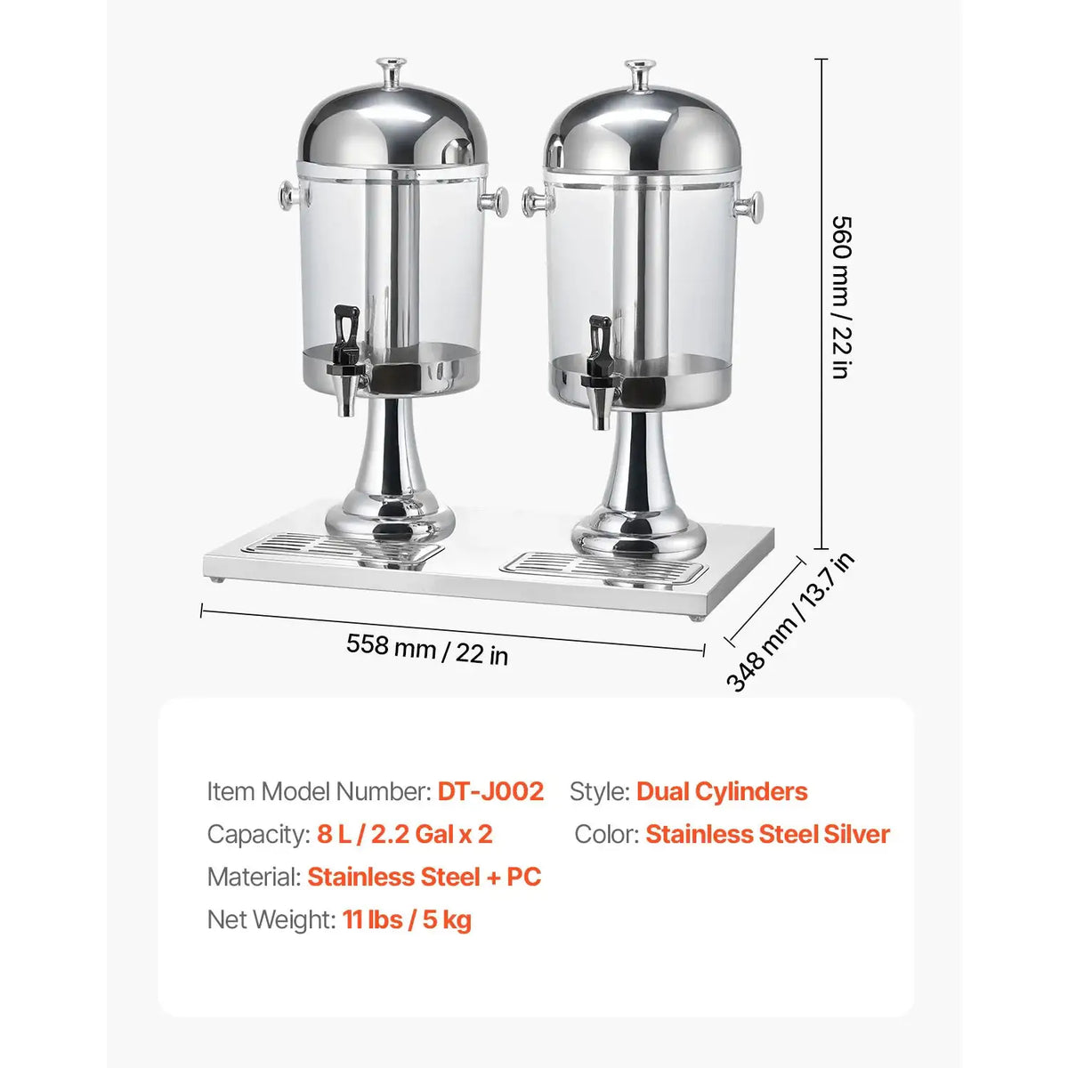 SucceBuy Beverage Dispenser Gallon Drink Dispenser Stainless — product view 7
