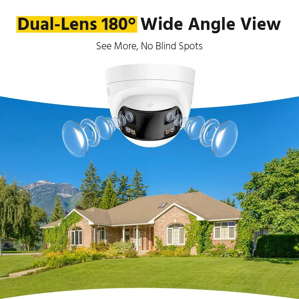 ANNKE 8MP 4K 6MP Camera Security Dual Lens Human Detect Two Way Audio 180° Wide View Angle Panoramic Dual Lens Poe IP Camera