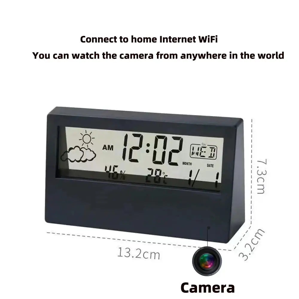 4K Mini WiFi Clock Wireless Camera, Supports Remote Viewing, Motion Detection, Loop Storage, Home Nanny Style 4KHD Camera