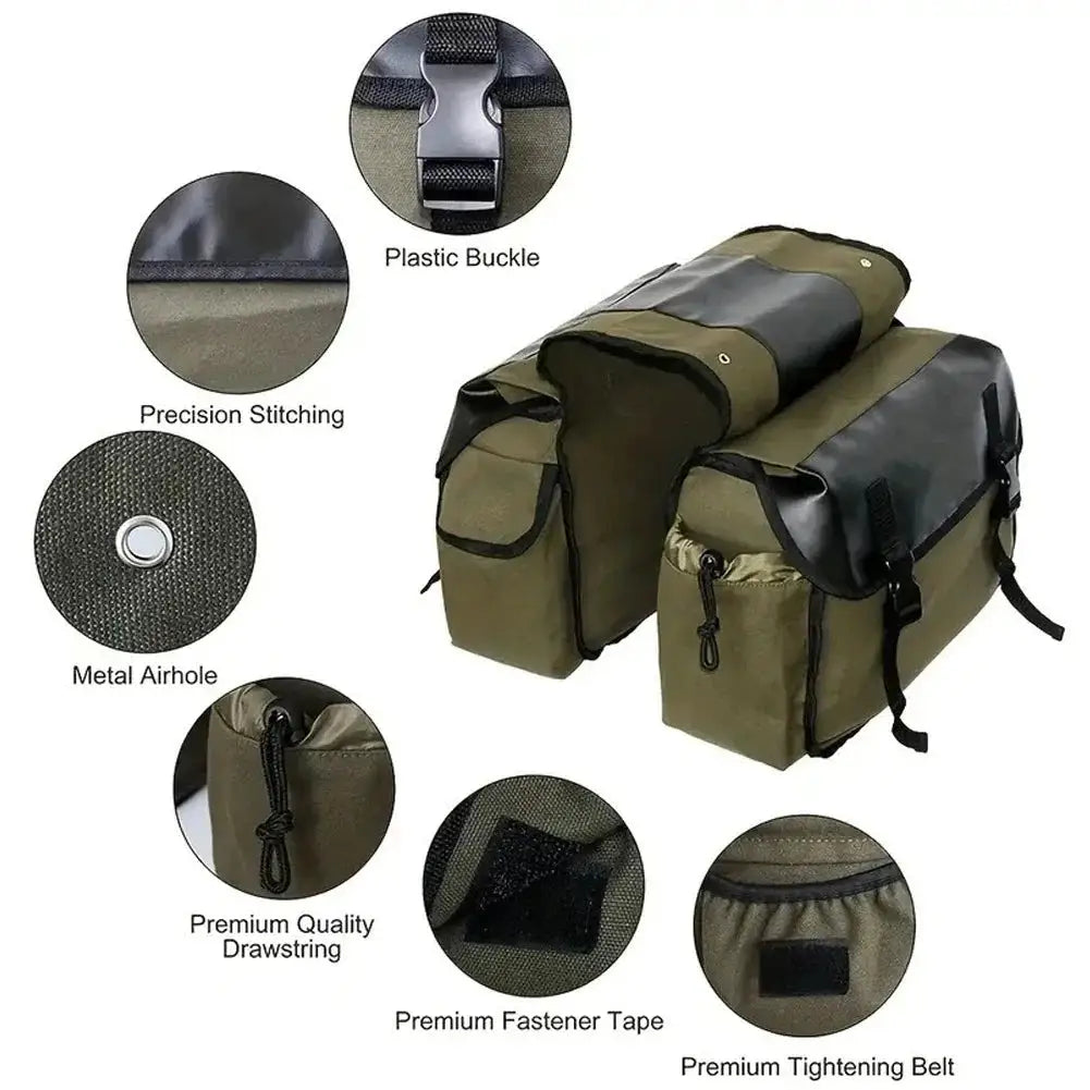 Portable Motorcycle Saddlebag Luggage Bags Waterproof Canvas Stroage Bag for Honda Shadow for Suzuki Dr 650 Rear Backpack