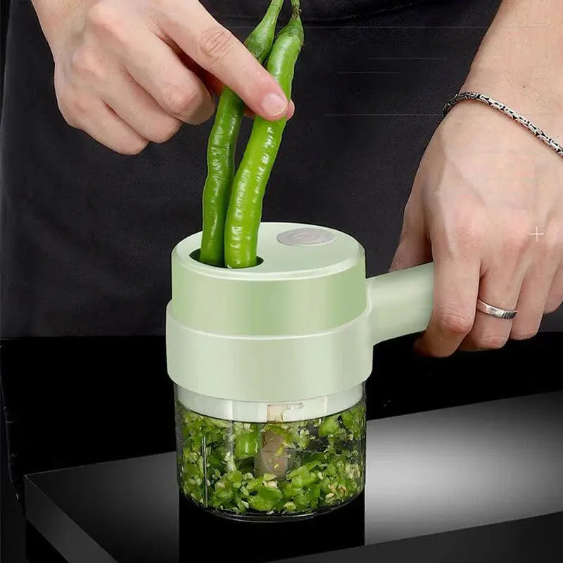 4In1 Electric Vegetable Cutter Set Handheld Wireless Chopper