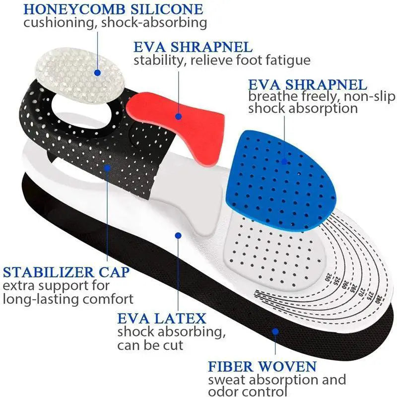 Premium Memory Foam Gel Insoles For Foot Comfort Support