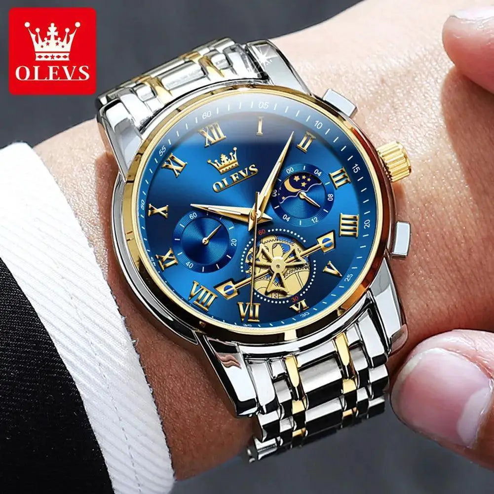 OLEVS Men's Luxury Quartz Watch Timeless Roman Dial Style