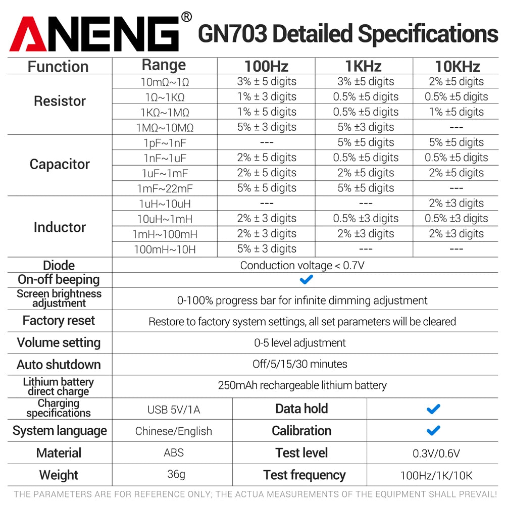Aneng Smart Tweezers Lcr Meter