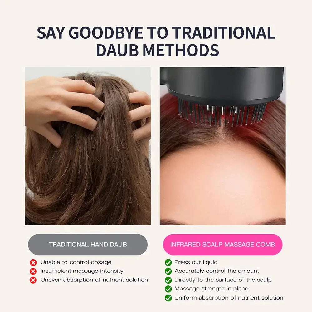 Electric Vibration Massage Comb Red Light For Hair Growth
